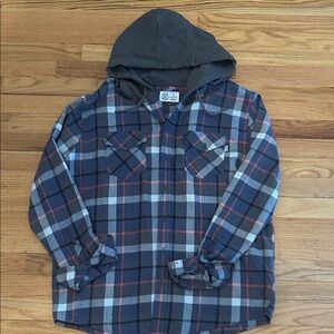 Hurley Plaid Hooded Flannel Shirt